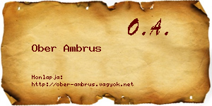 Ober Ambrus névjegykártya